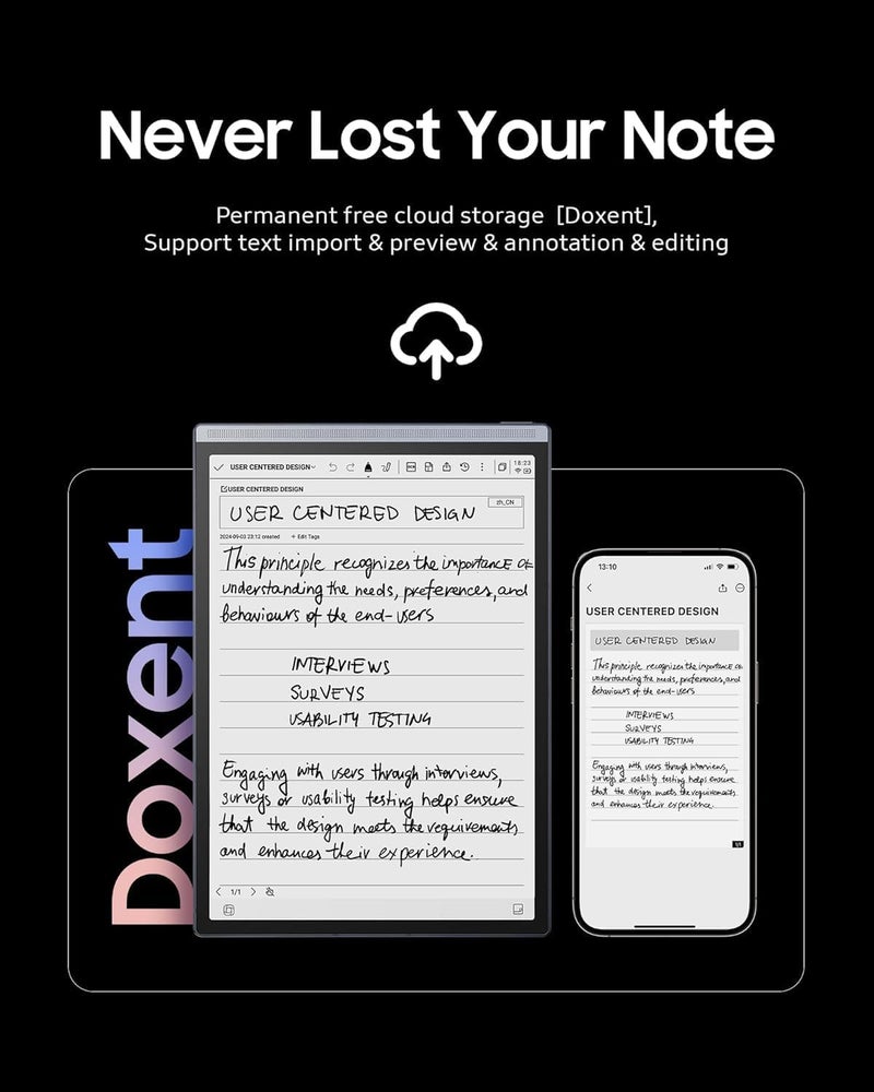 iFLYTEK تابلت AINOTE Air 2 بالحبر مع قلم ستايلس، تحويل الصوت إلى نص، ترجمة لغات، نظام أندرويد، مع سماعات الأذن اللاسلكية Viaim RecDot الذكية باللون الفضي - Image 3